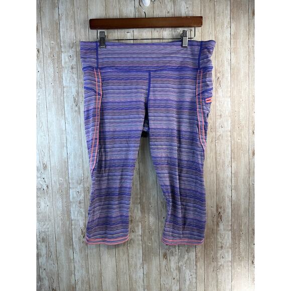 Lululemon Run Top Speed Legging Women 12 Space Dye Twist Iris Flower PinkCropped - Picture 1 of 6